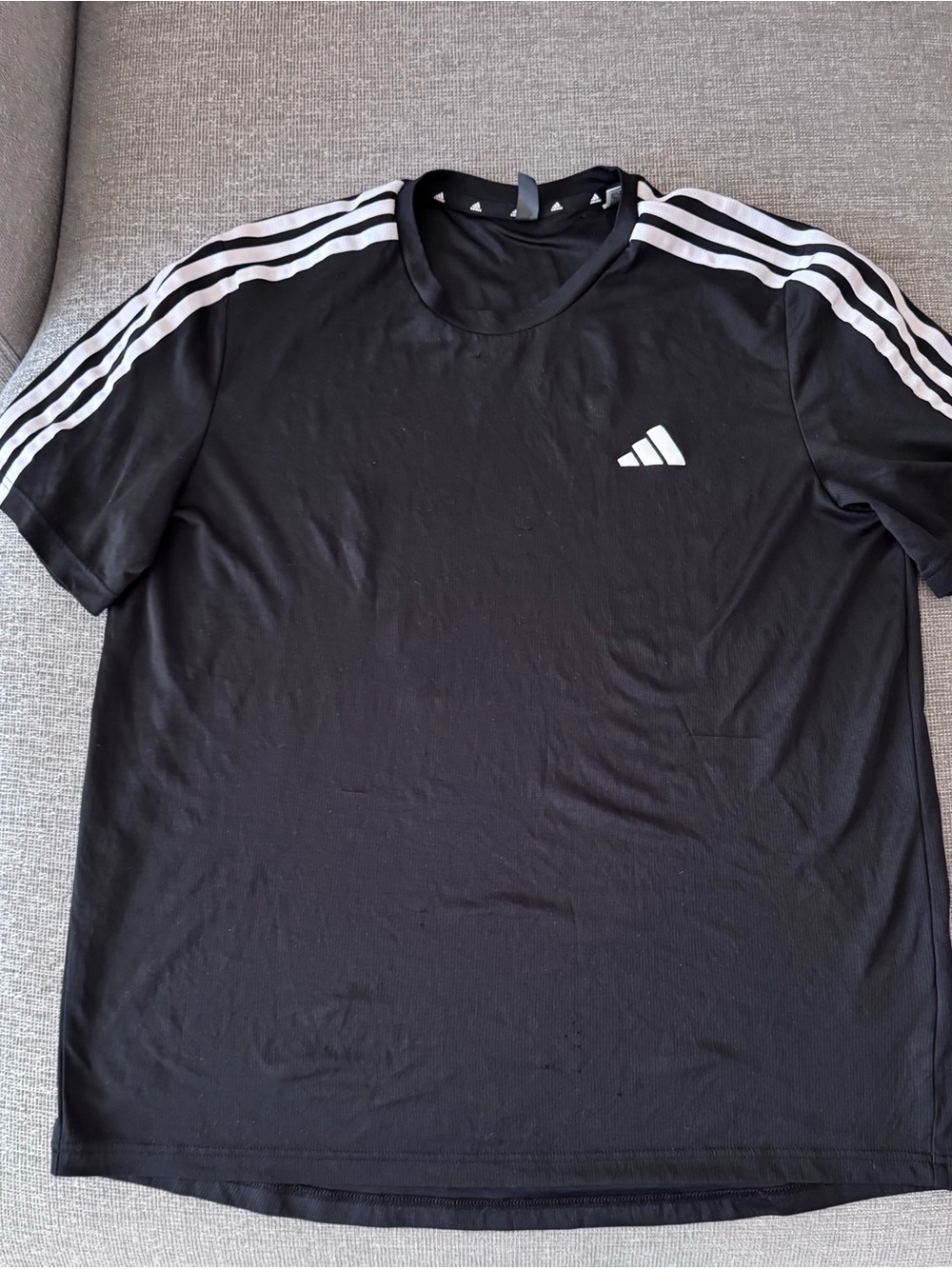 adidas Men’s Black Tee with White 3-Stripes